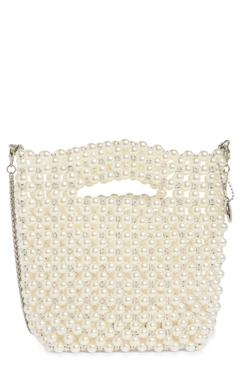 Slouchy Faux Pearl Shoulder Bag