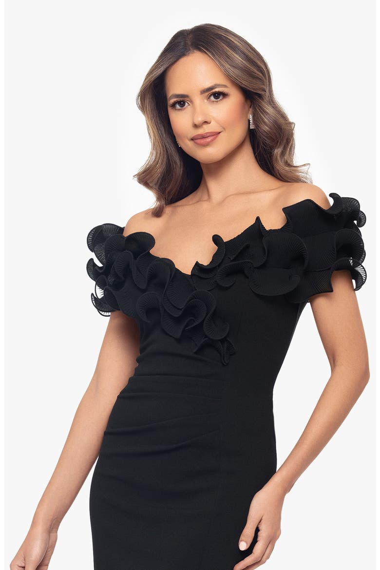 Wire Trim Off the Shoulder Sheath Dress, Alternate, color, BLACK
