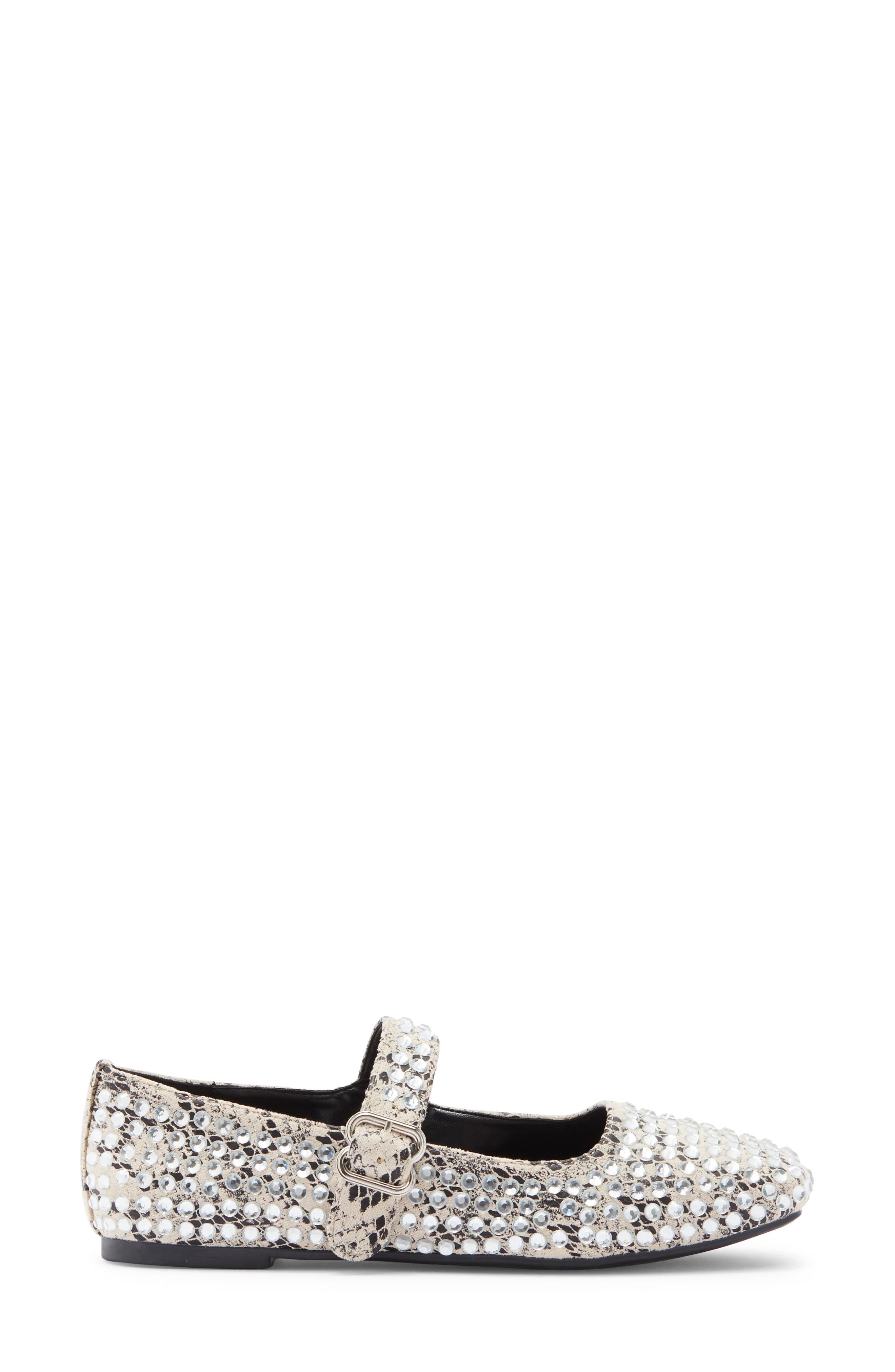 RACHEL Rachel Roy Crystal Embellished Mary Jane Flat, Alternate, color, Beige