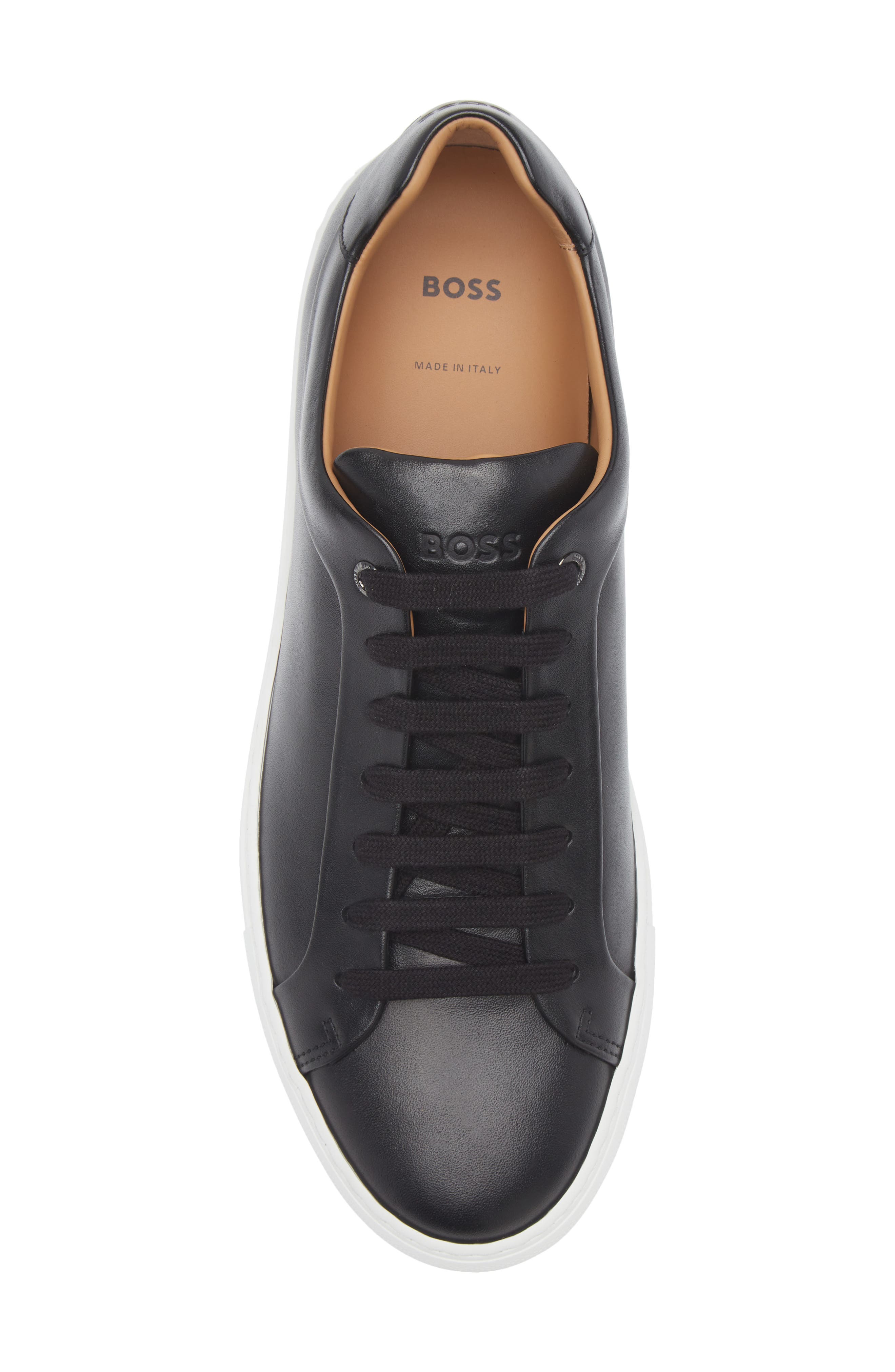 Mirage Lace-Up Leather Sneaker, Alternate, color, BLACK