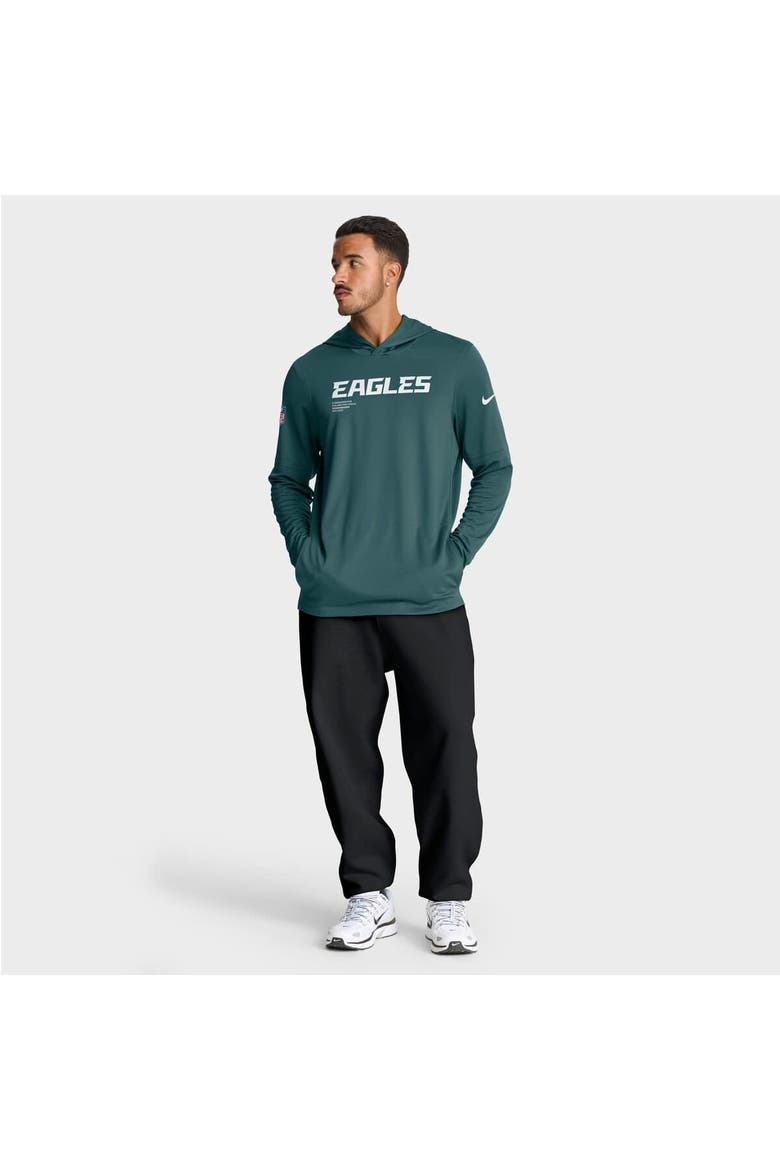 Men's Nike Midnight Green Philadelphia Eagles Big & Tall Sideline Performance Long Sleeve Hoodie T-Shirt, Alternate, color, Green