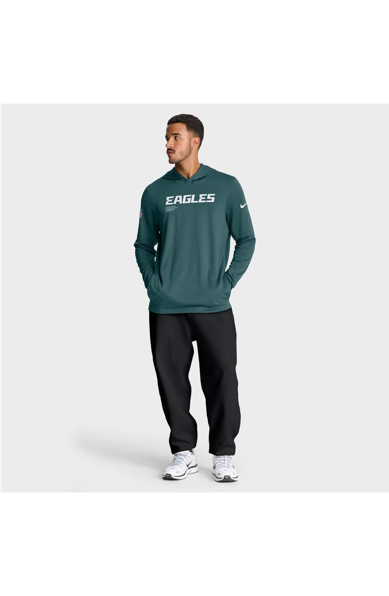 Nike Men's Nike Midnight Green Philadelphia Eagles Big & Tall Sideline Performance Long Sleeve Hoodie T-Shirt, Alternate, color, Green