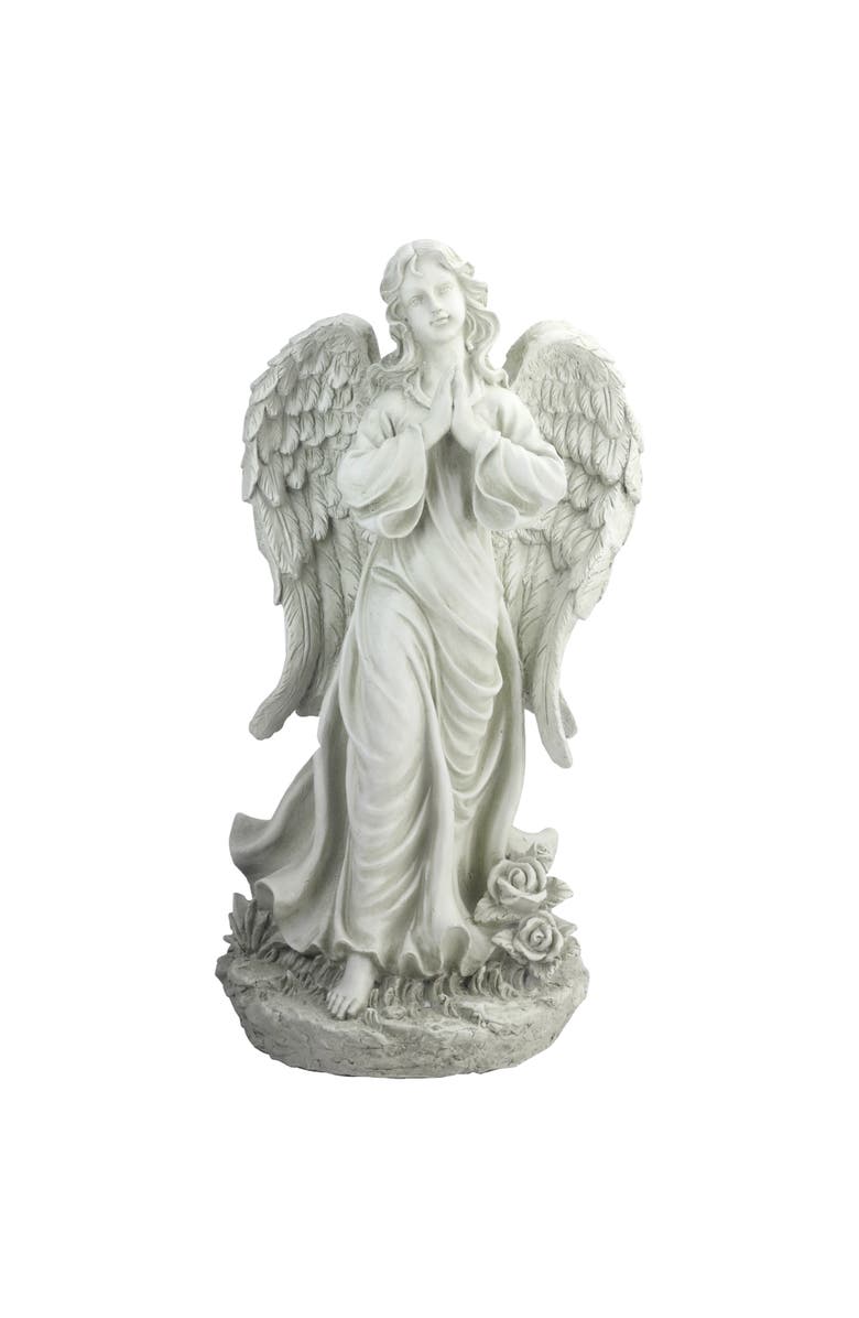 Northlight 24.5" Light Olive Green Praying Angel Decorative Outdoor Garden Statue, Main, color, Green