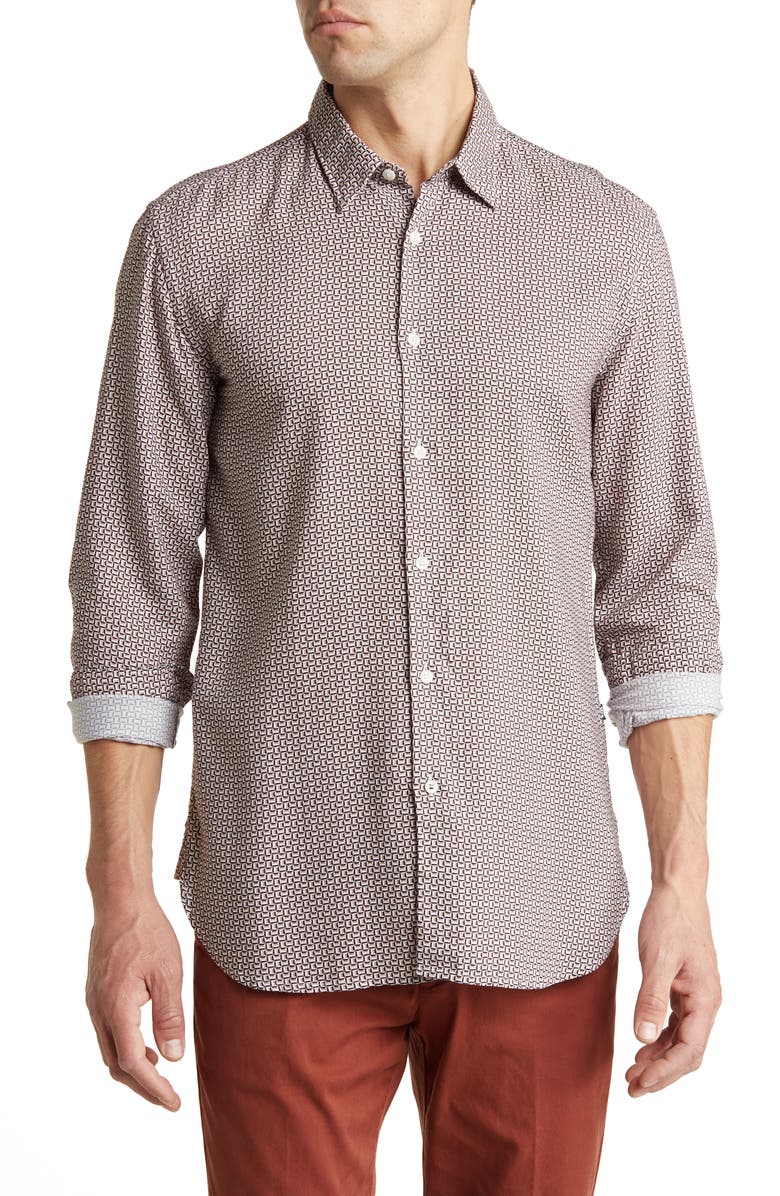 BOSS Roger Tencel<sup>®</sup> Lyocell Button-Up Shirt, Main, color,
