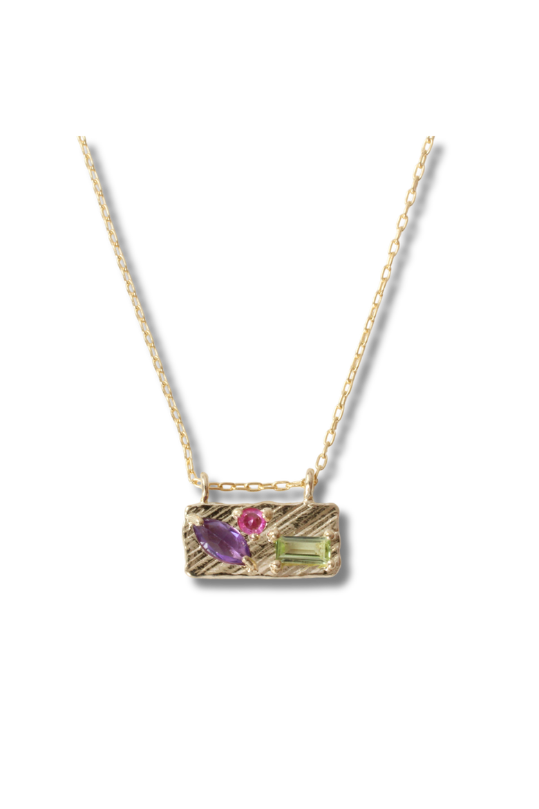 14K Violet Garden Small Collage Necklace, Main, color, Gold