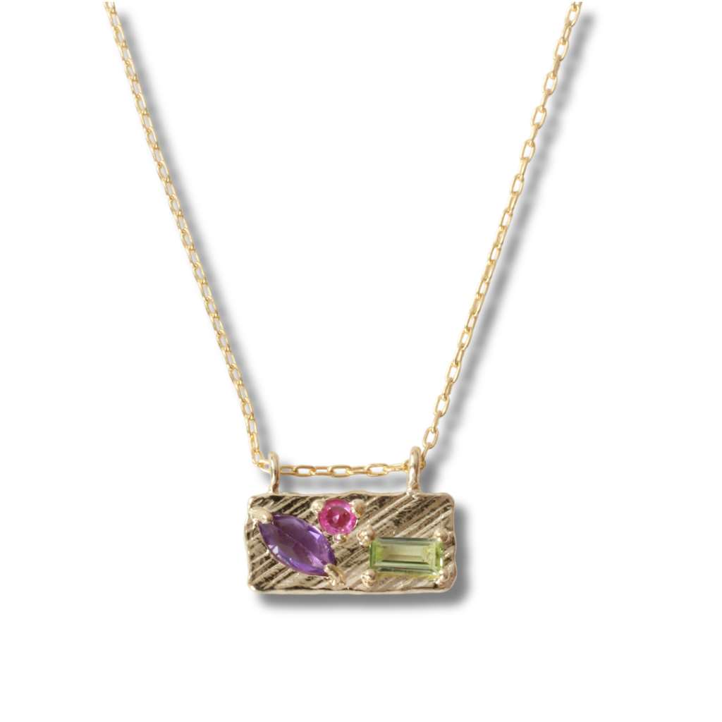 Linn Designs 14k Violet Garden Small Collage Necklace In Gold