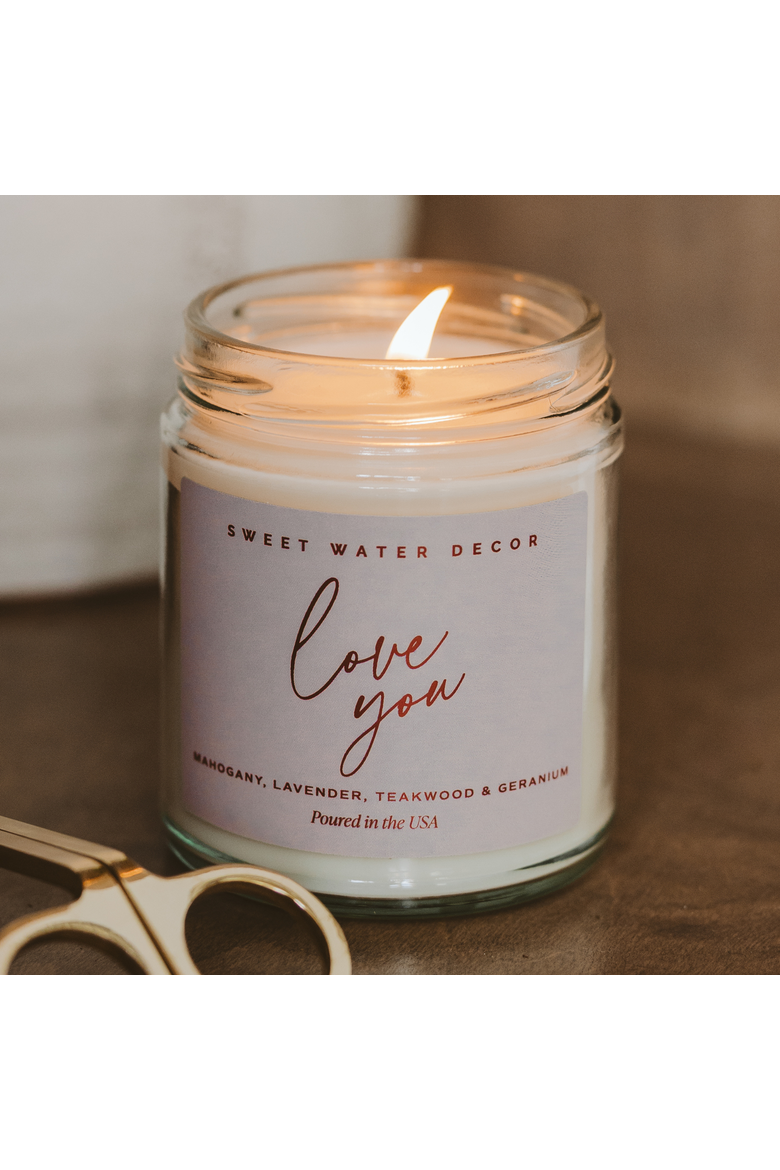 Valentine's Day Candles, Alternate, color, Love You Script
