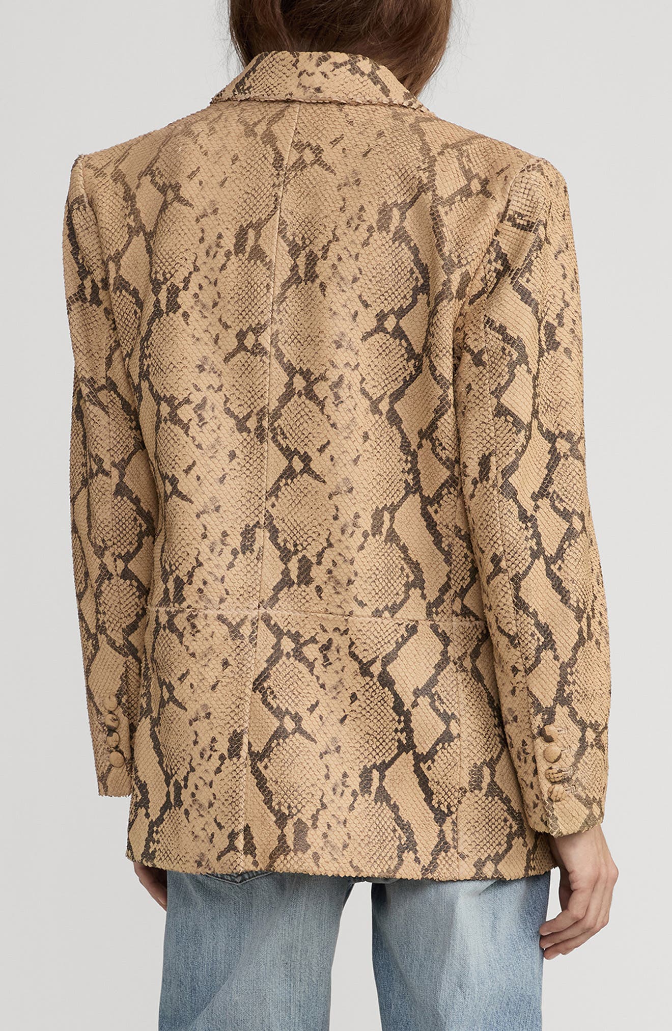 The Snake Print Leather Blazer - image 2