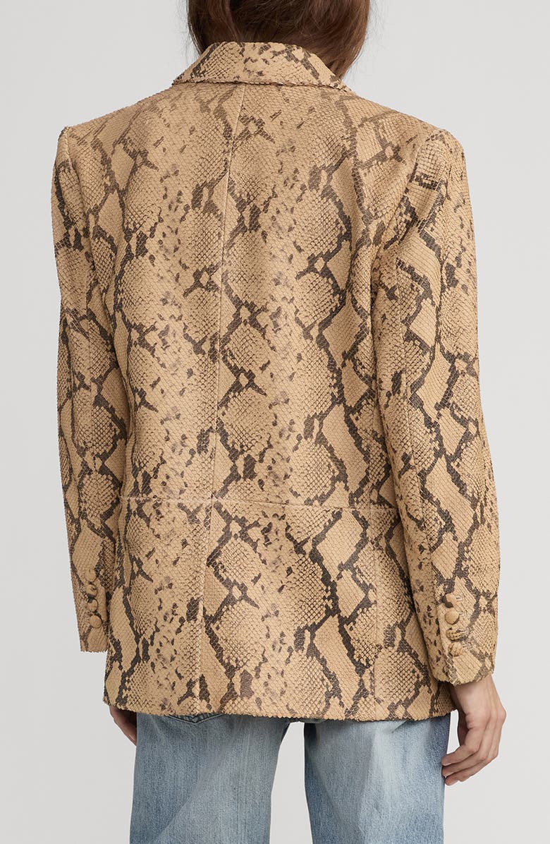 FRAME The Snake Print Leather Blazer, Alternate, color, Sand Multi