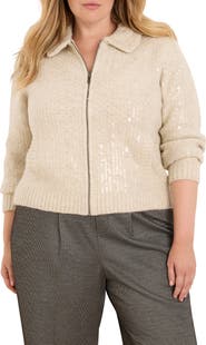 NIC+ZOE Shimmer Sequin Knit Jacket