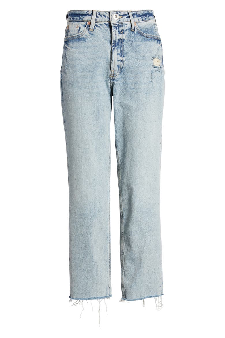 Jaxx High Waist Straight Leg Jeans, Alternate, color, MED DENIM