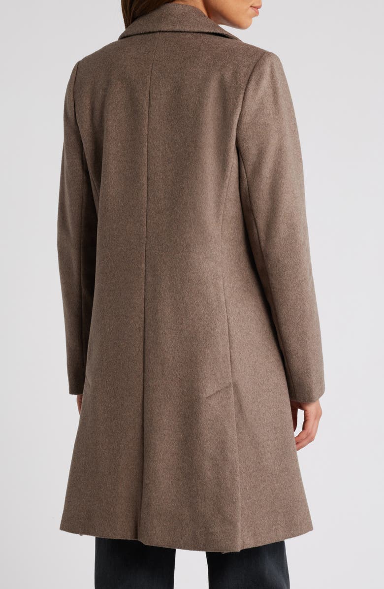 Via Spiga Single Breasted Wool Blend Coat, Alternate, color, Portobello