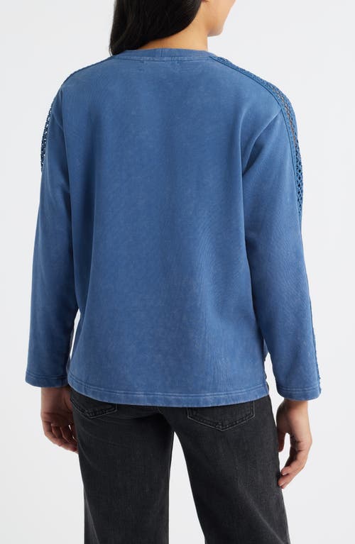 City Blues Detailed Sleeve Sweatshirt In Blue