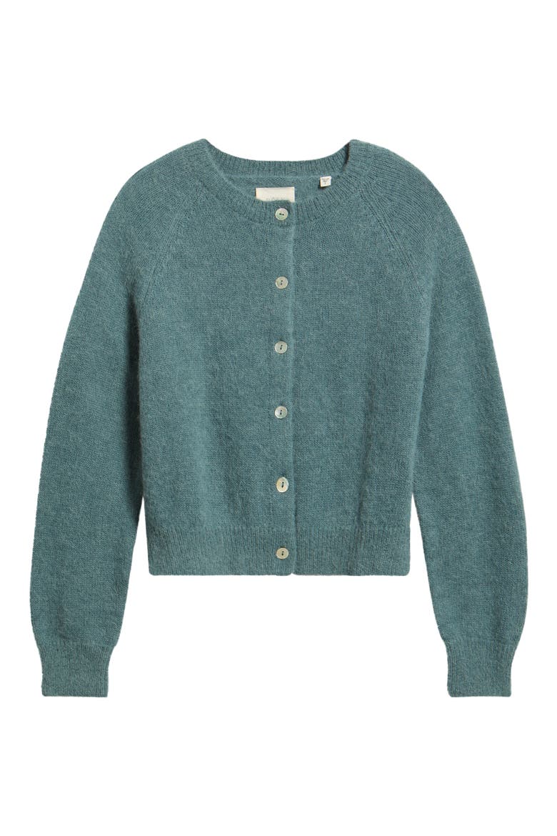 Petra Alpaca & Merino Wool Blend Cardigan, Alternate, color, SEAFARE