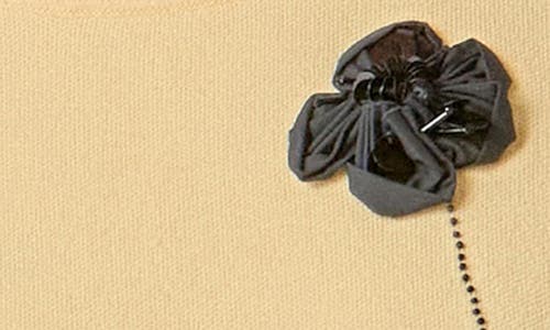 English Factory Floral Ebellished Short Sleeve Knit Top In Yellow