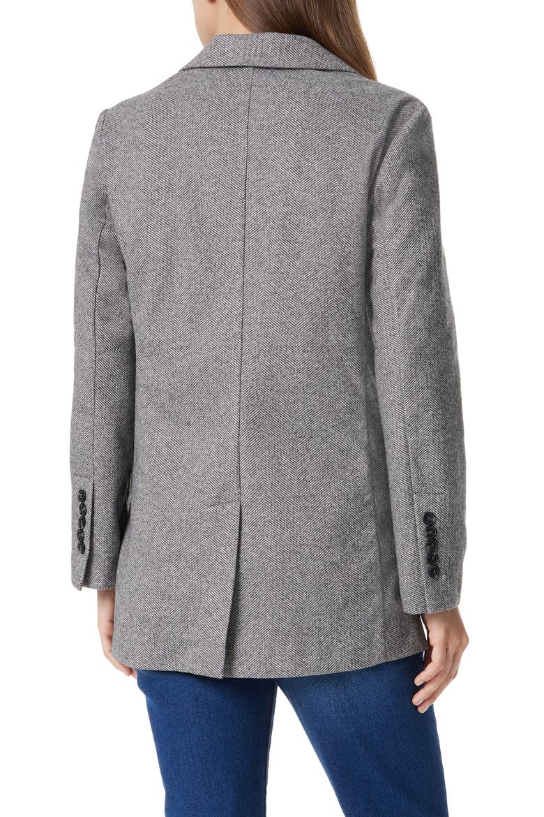 Fallon Slim Herringbone Blazer, Alternate, color, BLACK