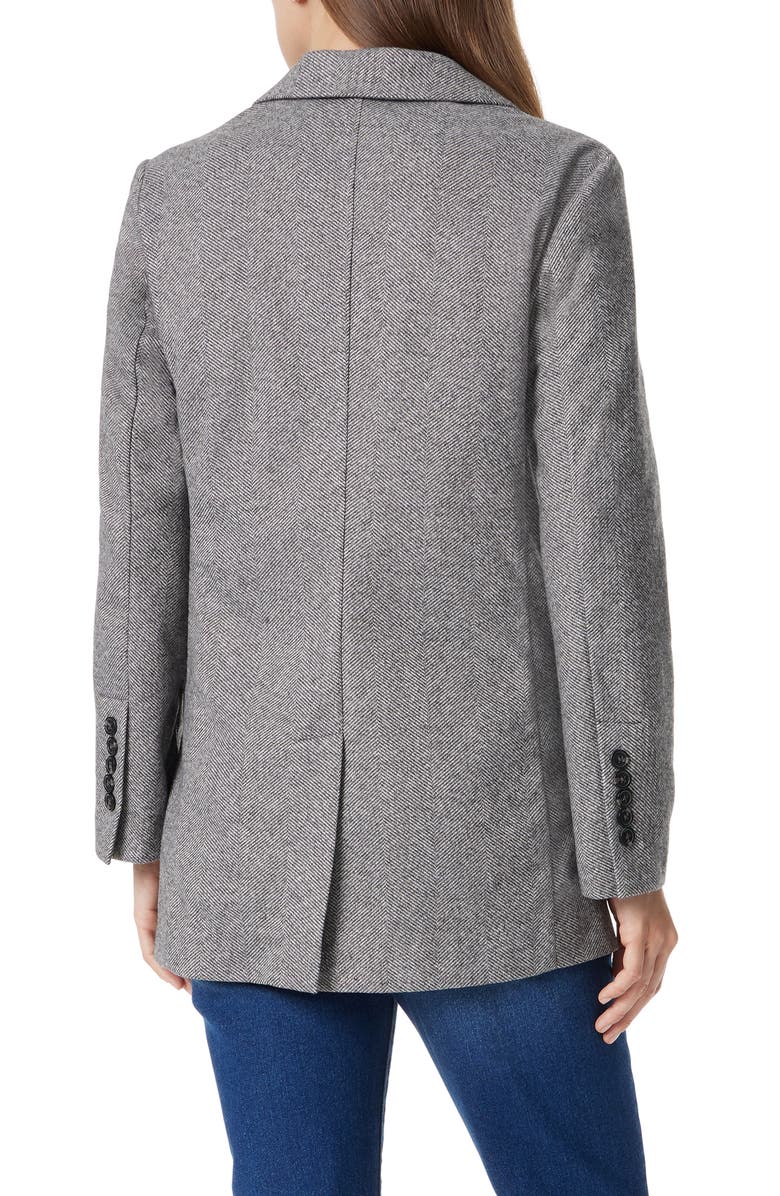 Sam Edelman Fallon Slim Herringbone Blazer, Alternate, color, Black