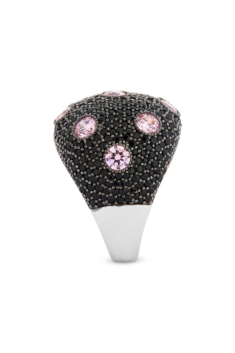 Sterling Silver Pavé CZ Dome Ring, Alternate, color, BLACK