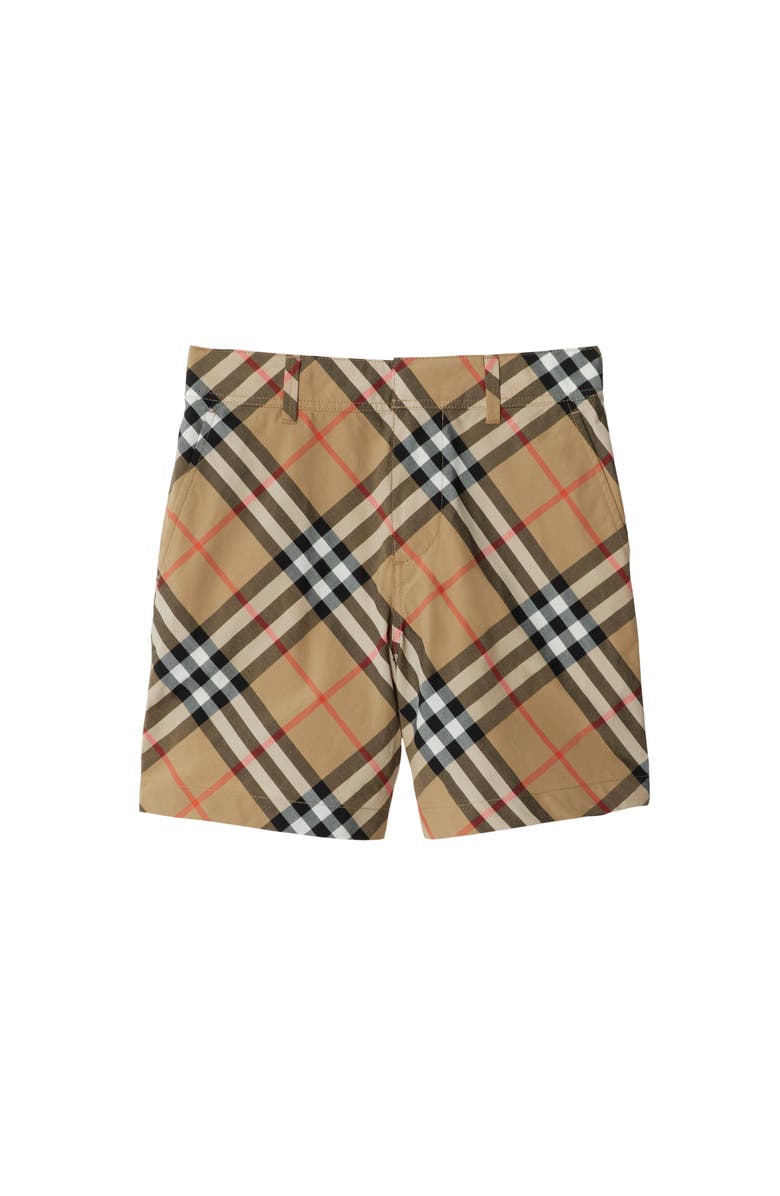 Burberry Check Cotton Shorts, Main, color, Sand