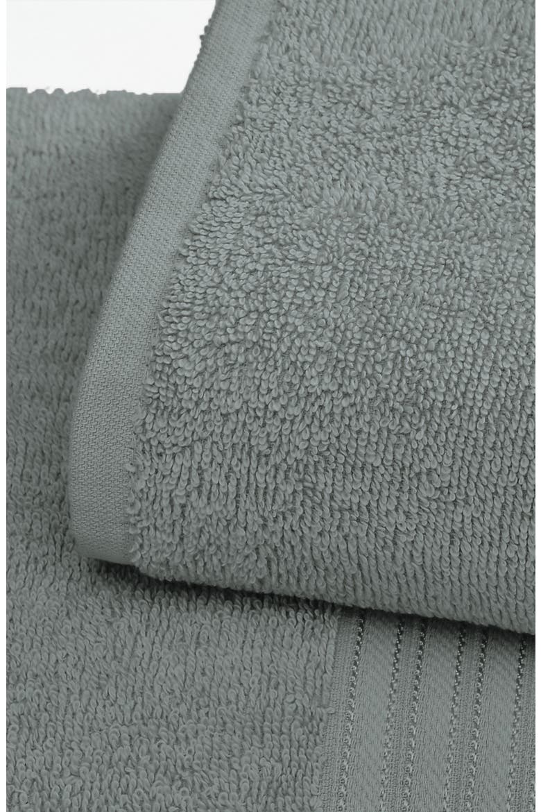 Quick-Dry Cotton 6-Pack Hand Towel Set, Alternate, color, STEEL BLUE