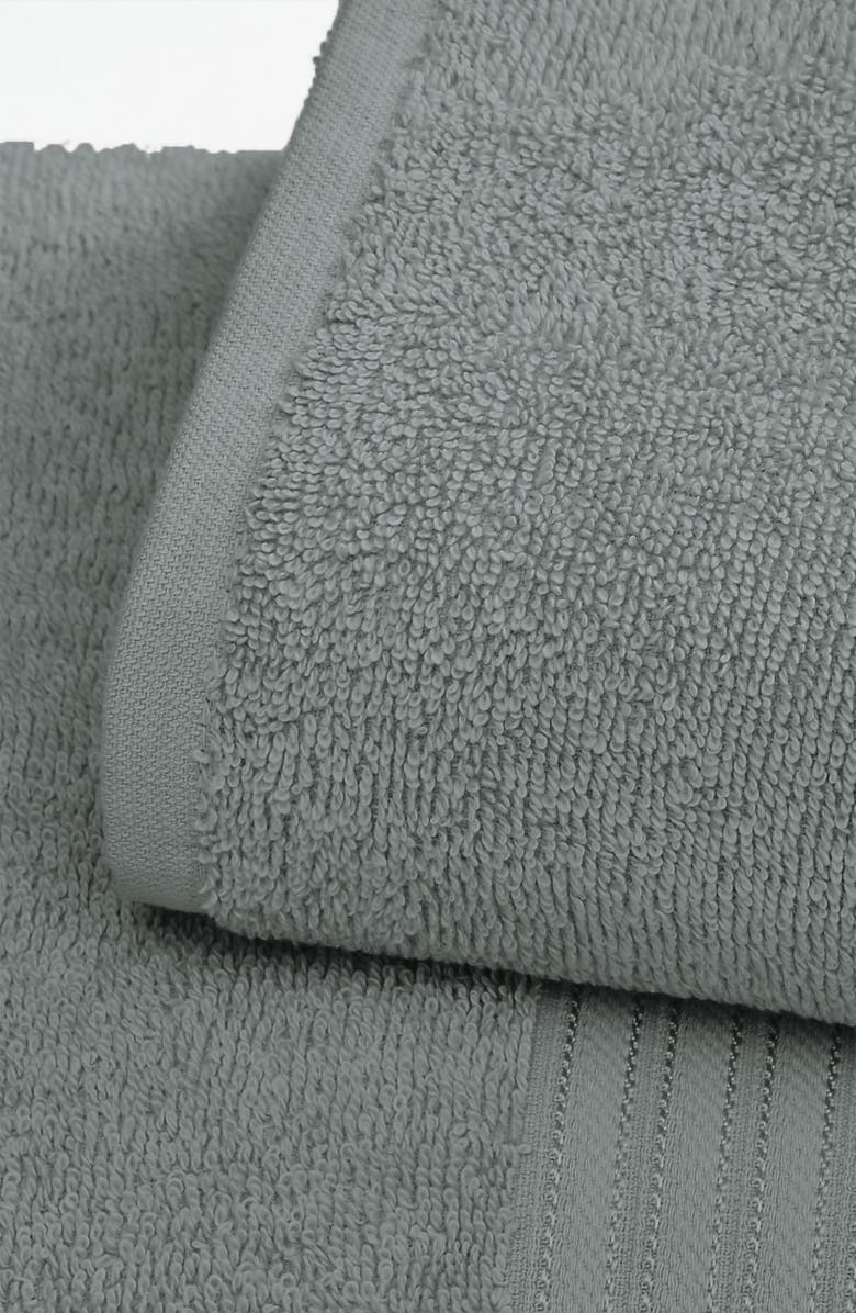 Woven & Weft Quick-Dry Cotton 6-Pack Hand Towel Set, Alternate, color, Steel Blue