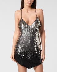 PHILIPP PLEIN Backless Mini Dress Paillettes Women