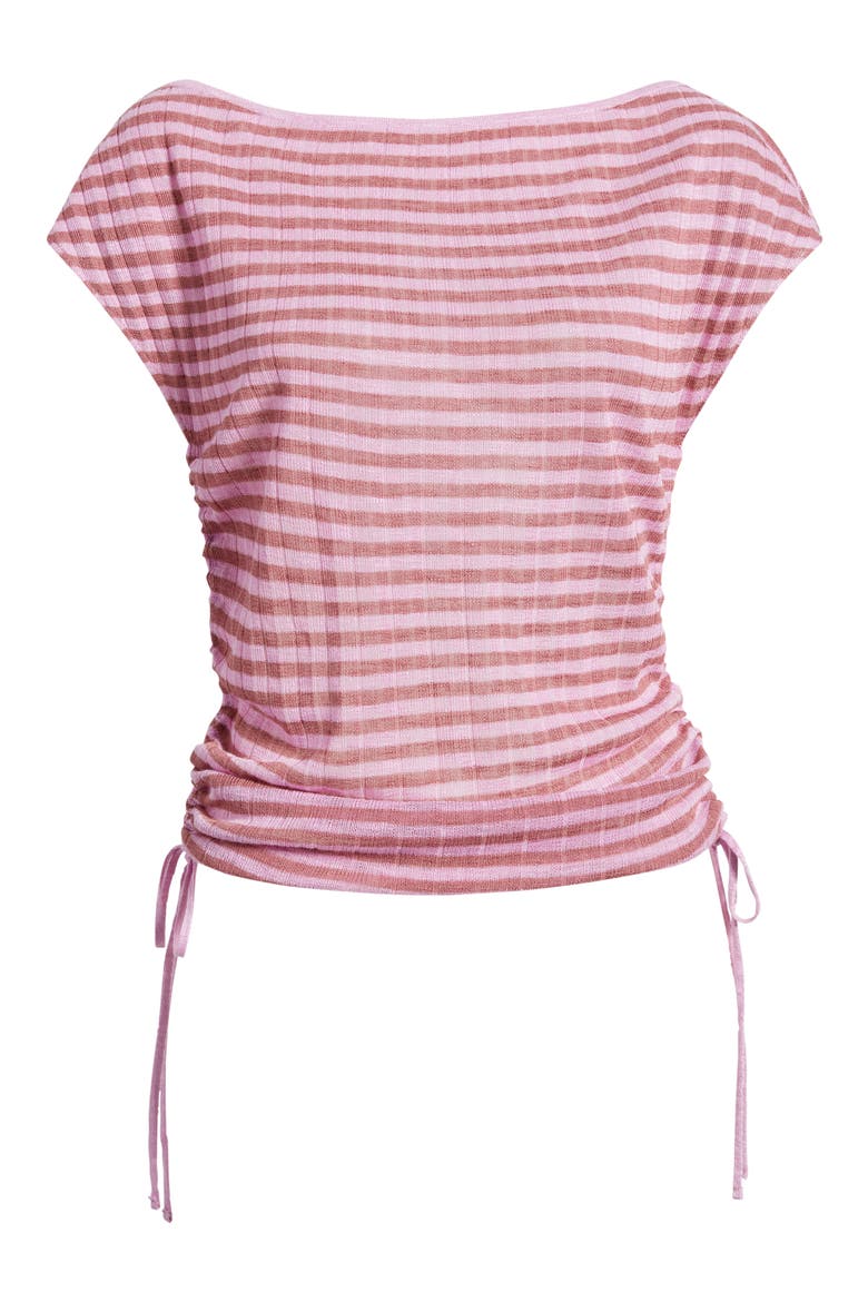 Bailey Striped Ruched Top, Alternate, color, PINK STRIPE