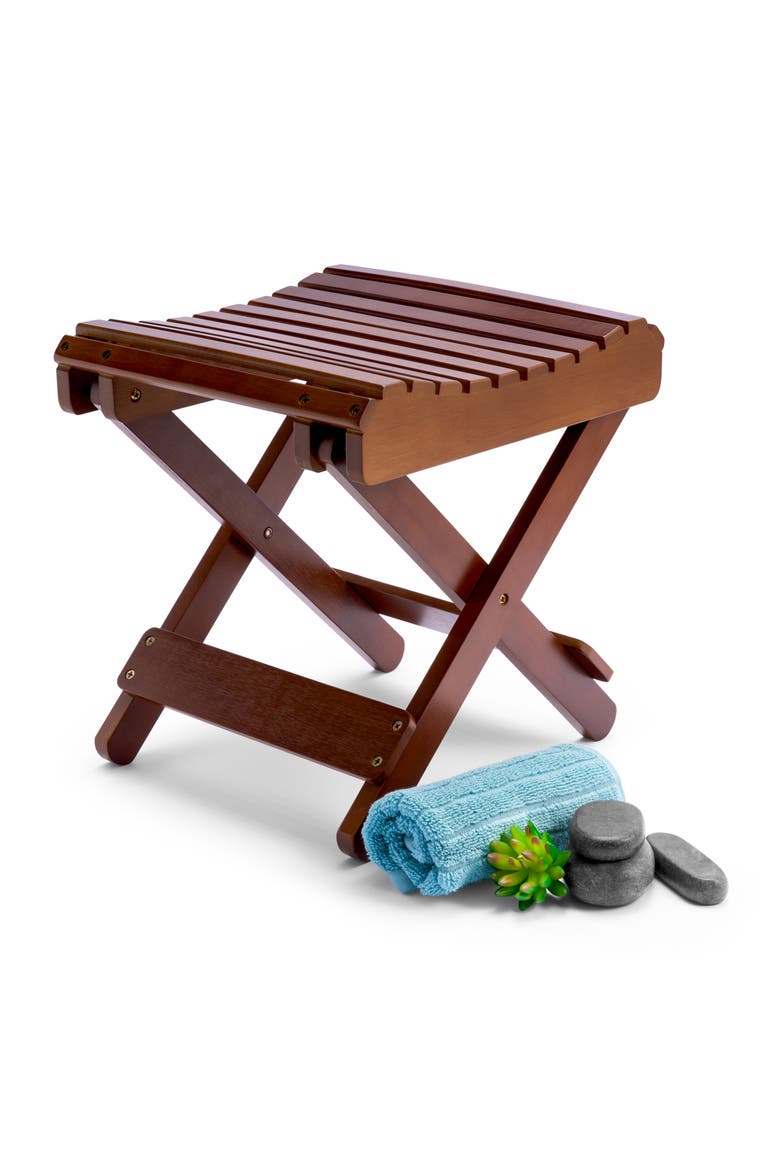 Bamboo Folding Step Stool, Alternate, color, BROWN