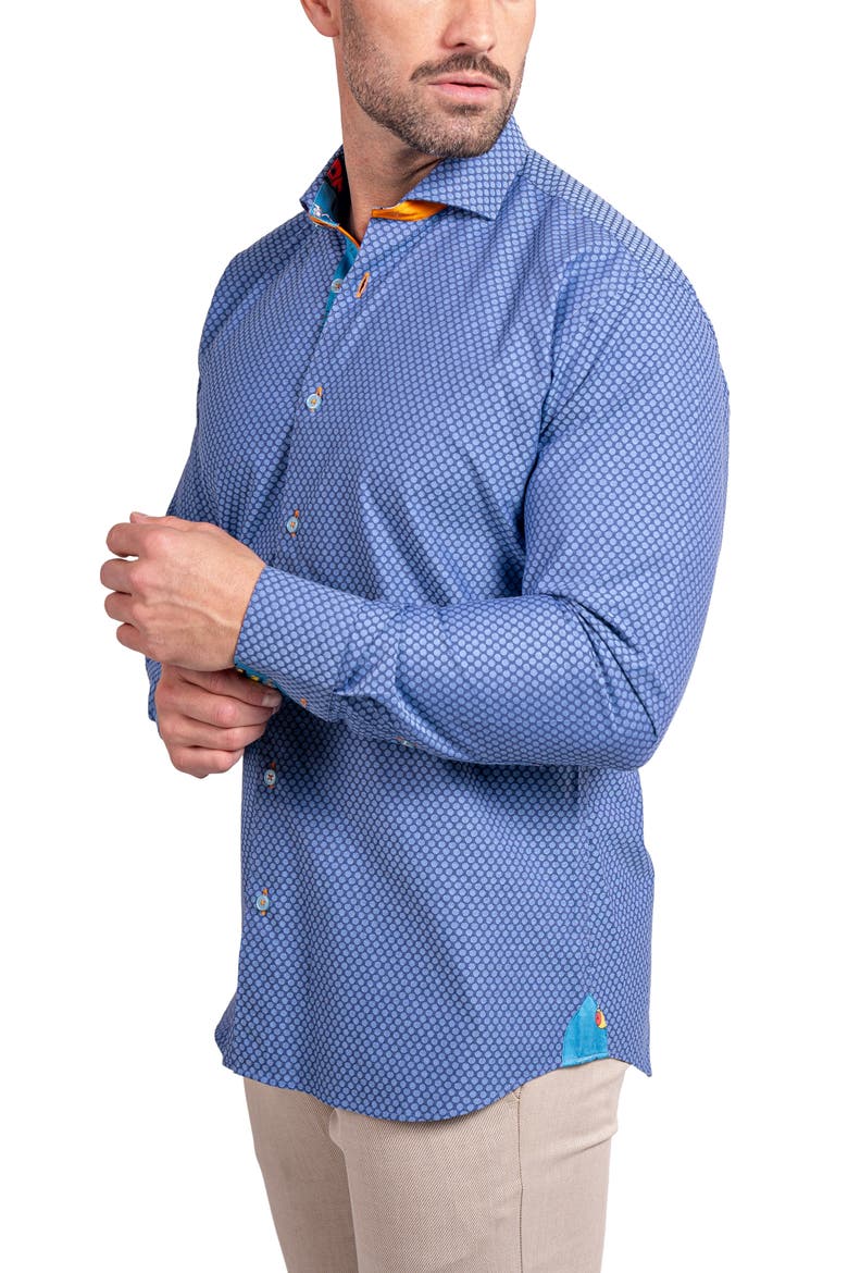 Einstein Ascension Contemporary Fit Button-Up Shirt, Alternate, color, BLUE