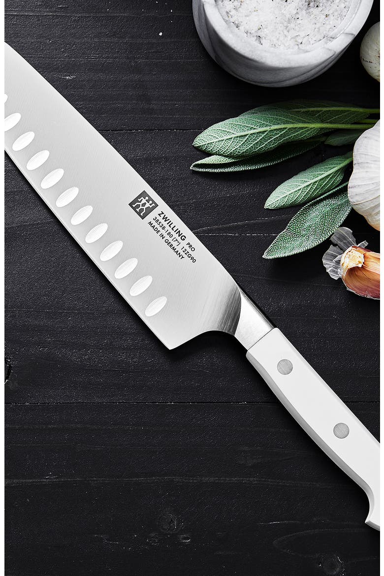 Pro Le Blanc 7-Inch Hollow Edge Slim Santoku Knife, Alternate, color, SILVER