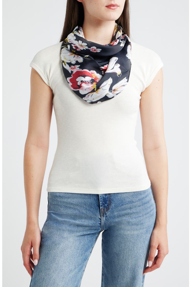 SCRUNCHIE HAIR SCARF SET, Main, color, FUSCIA- NAVY COMBO