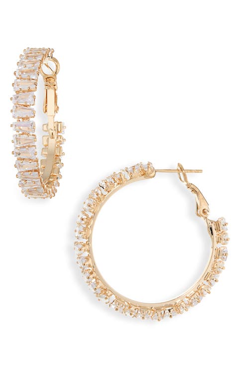 30mm Crystal Hoop Earrings