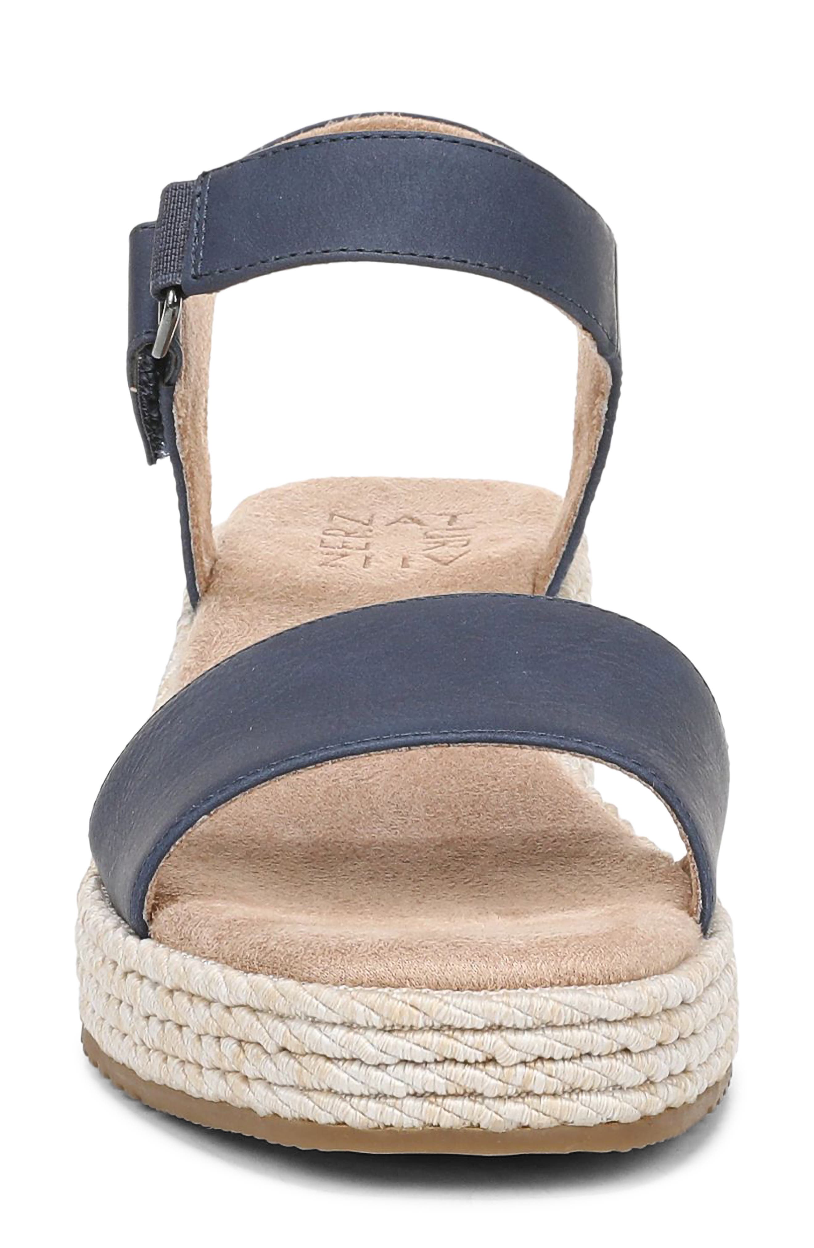 Naturalizer Goldie Wedge Sandal, Alternate, color, Dark Blue Faux Leather