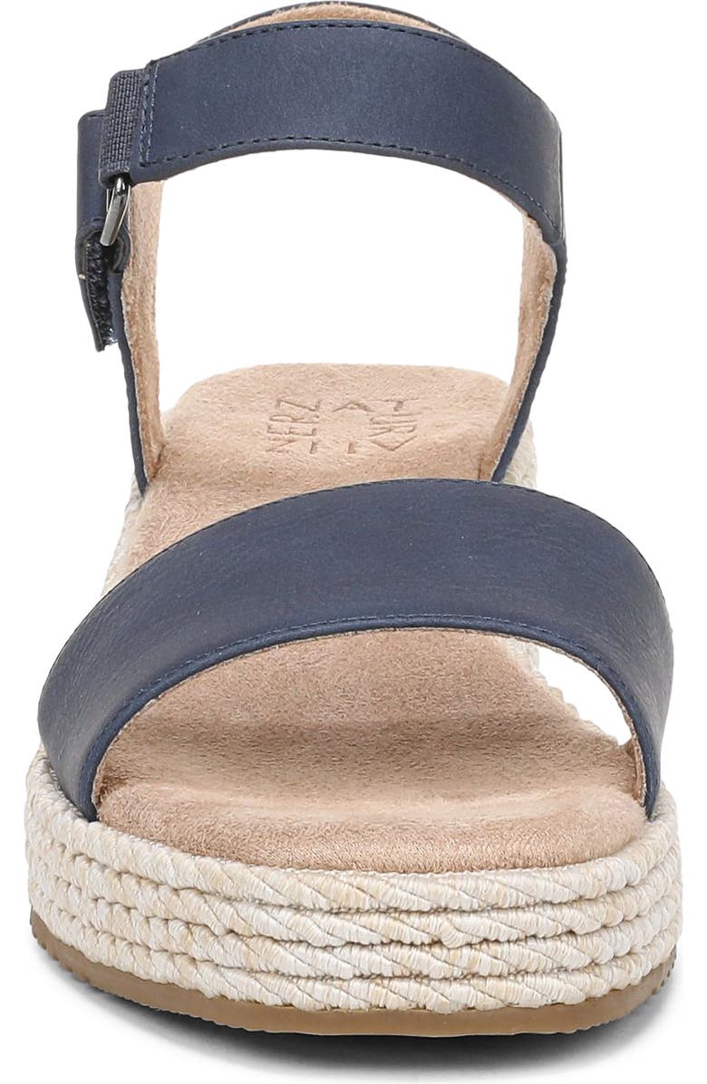 Naturalizer Goldie Wedge Sandal, Alternate, color, Dark Blue Faux Leather