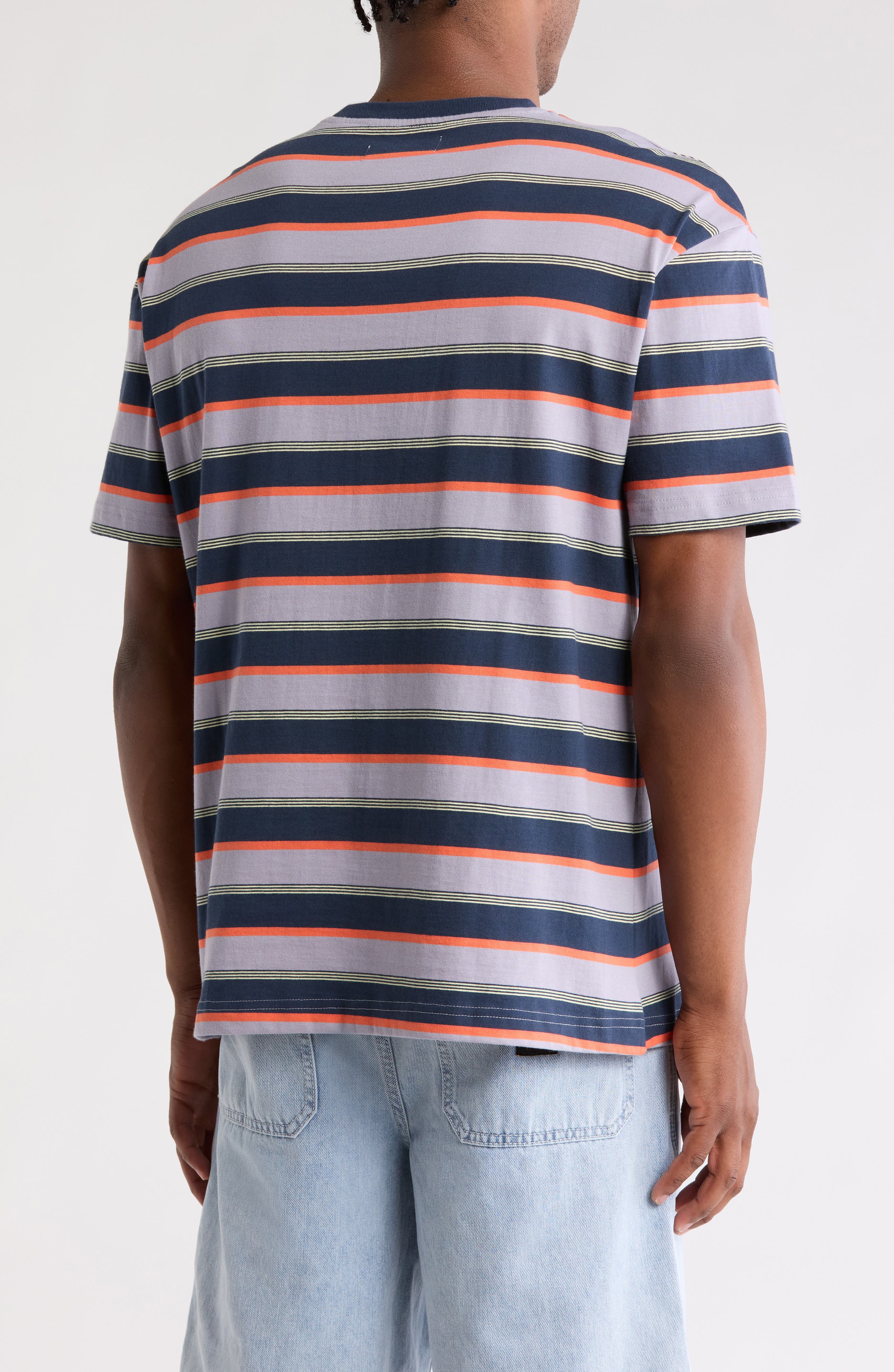 Stripe Patch Pocket Cotton T-Shirt - image 4