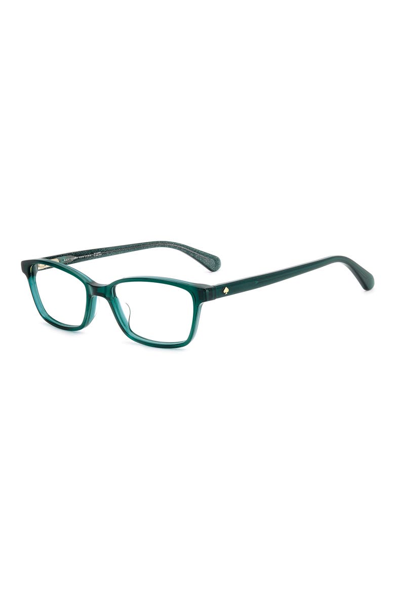 agnessa 49mm rectangular reading glasses, Alternate, color, GREEN