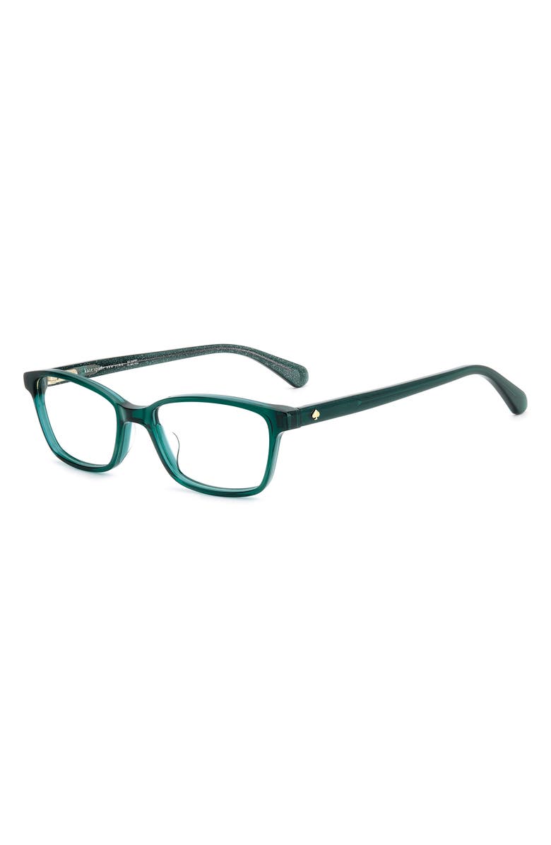 Kate Spade New York agnessa 49mm rectangular reading glasses, Alternate, color, Green