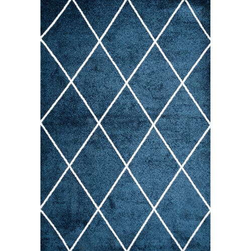 Jonathan Y Cole Minimalist Diamond Trellis Area Rug In Navy/white
