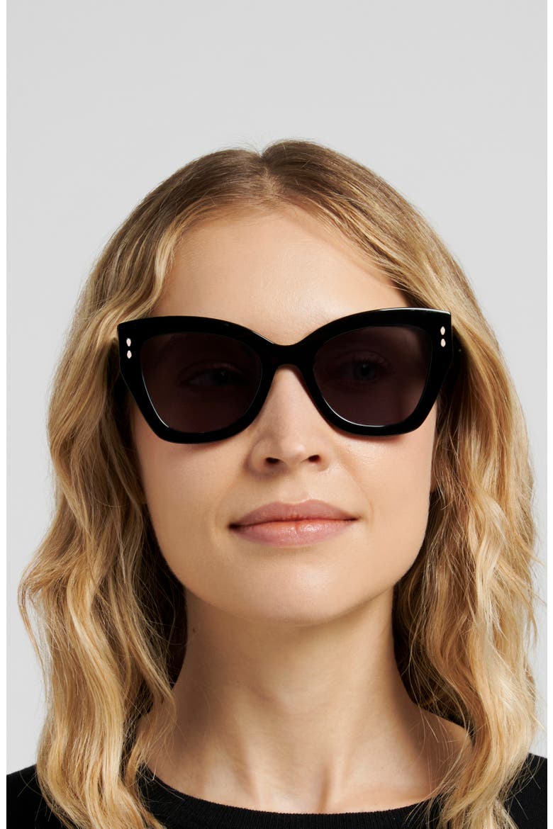 53mm Rectangular Sunglasses, Alternate, color, BLACK MARBLE GREY/ VIOLET