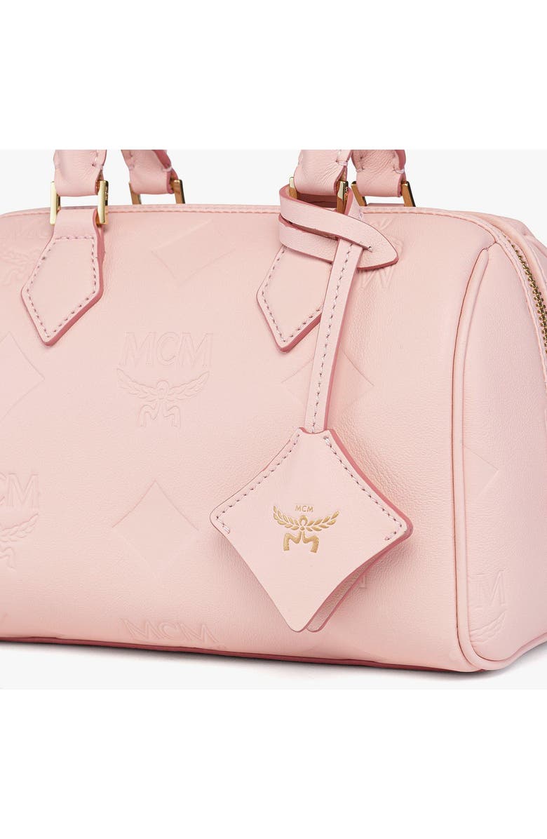 MCM Small Ella Boston Bag in Maxi Monogram Leather, Alternate, color, Lotus Pink