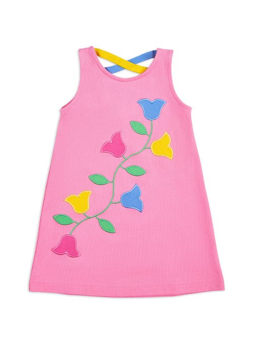 Shop Florence Eiseman Knit Dress With Tulips In Pink/multicolor