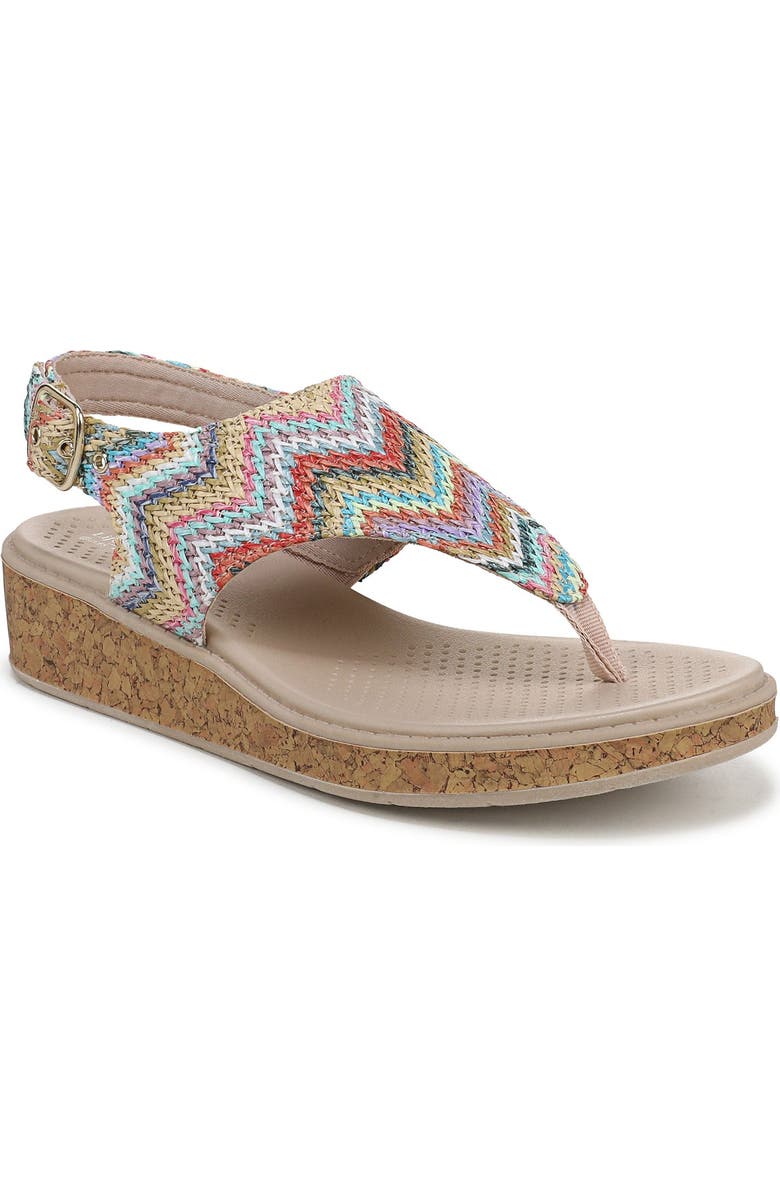 LifeStride Beachy Wedge Slingback Sandal, Main, color, Beige Multi - 250