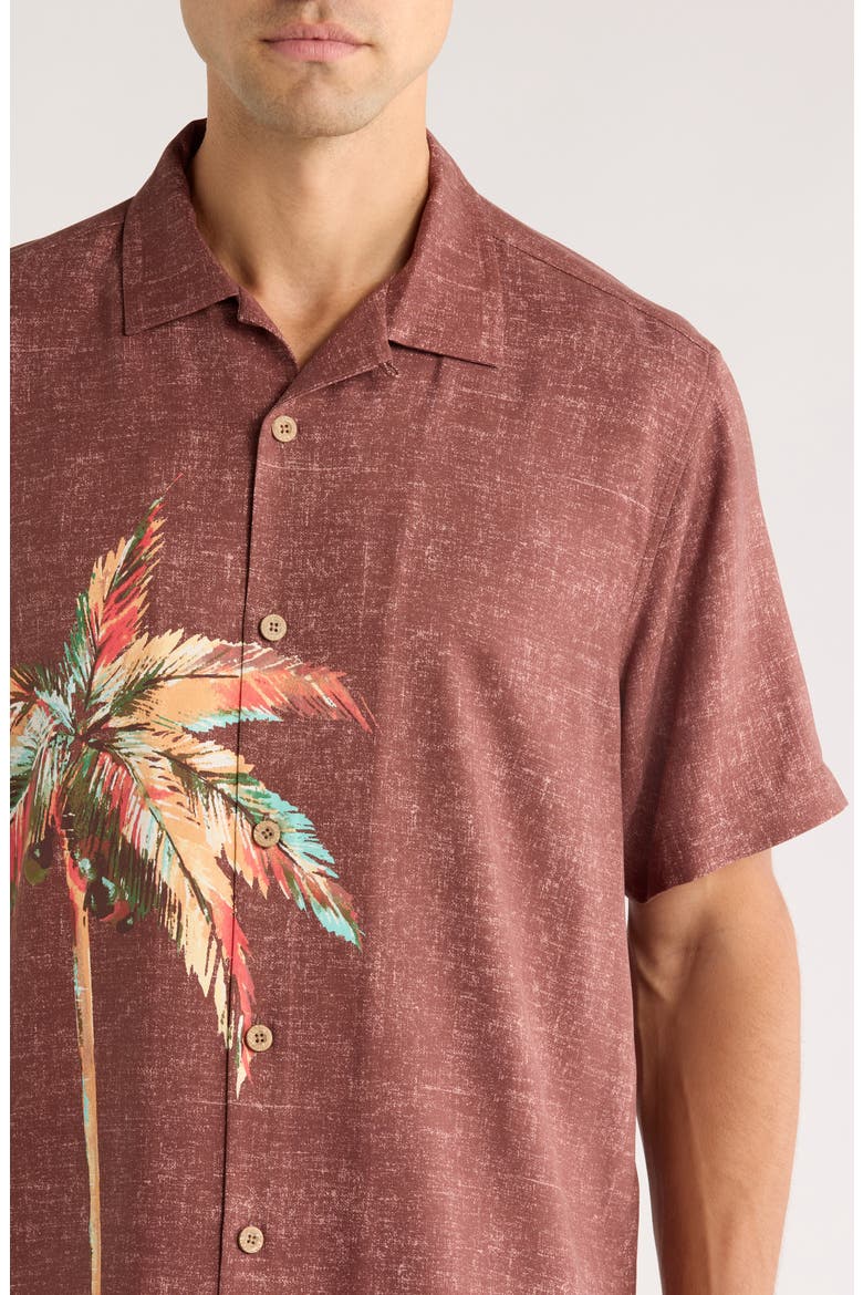 Desert Palms Silk Camp Shirt, Alternate, color, SPICED CLOVE