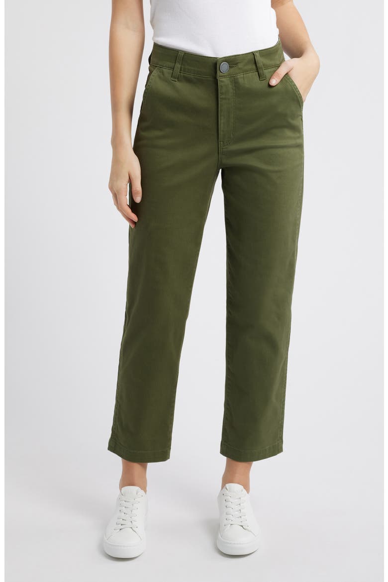Skyrise Slim Straight Leg Twill Pants, Main, color, CELADON