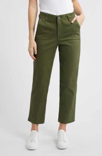 Skyrise Slim Straight Leg Twill Pants