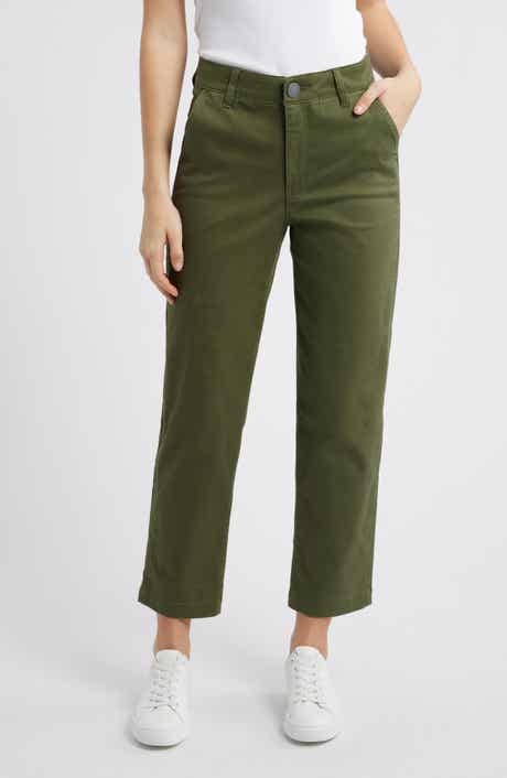 Skyrise Slim Straight Leg Twill Pants