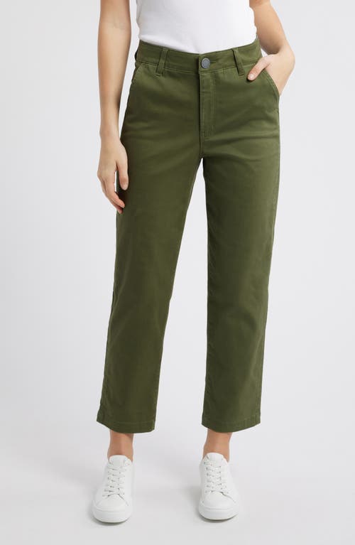 Wit & Wisdom Skyrise Slim Straight Leg Twill Pants In Celadon
