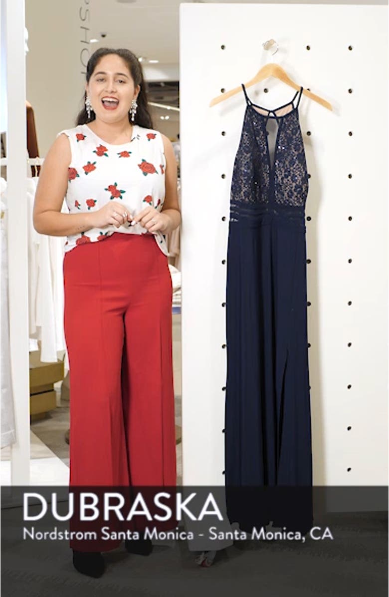 Illusion Inset Lace Bodice Gown, sales video thumbnail