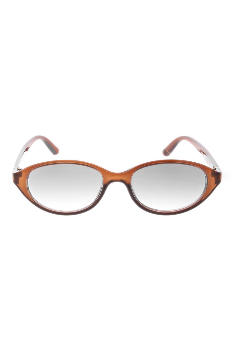 51mm Slim Oval Sunglasses, Main, color, BRICK