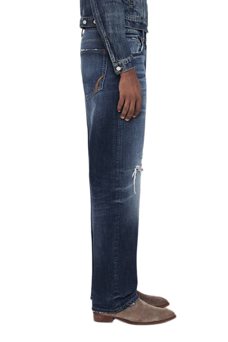 Loose Straight Leg Ripped Jeans, Alternate, color, DESTROY MID INDIGO